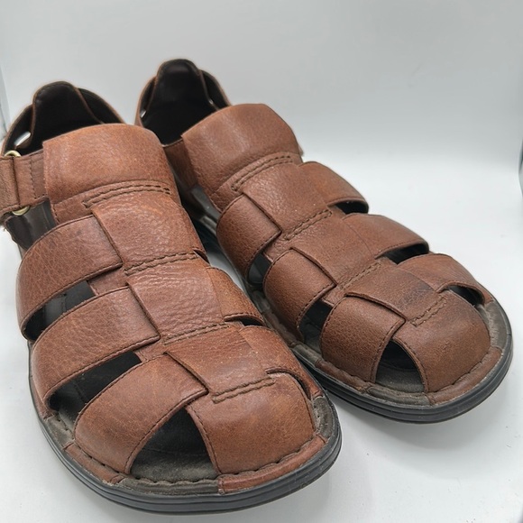 Rockport men’s brown leather fisherman sandals, size 9 main image 12
